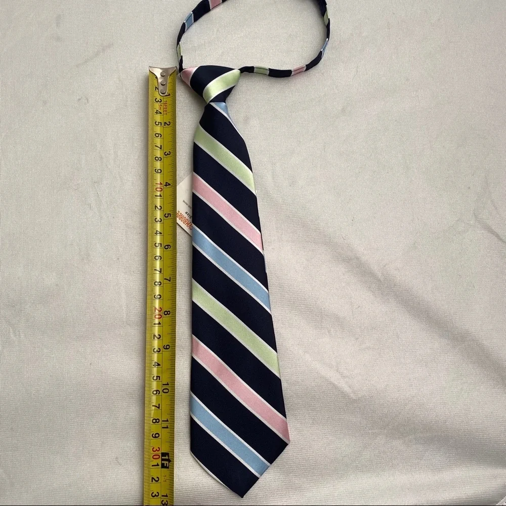 Gymboree boys navy/multi striped tie NWT